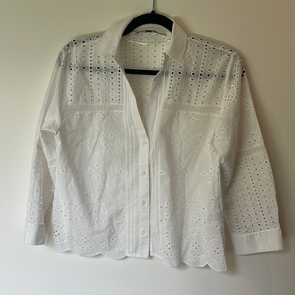 Zara eyelet blouse - brand new